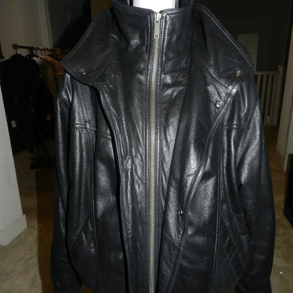 Wilsons Leather Vintage Black Leather Thinsulate Bomber Jacket Men's Size Medium - Picture 3 of 15